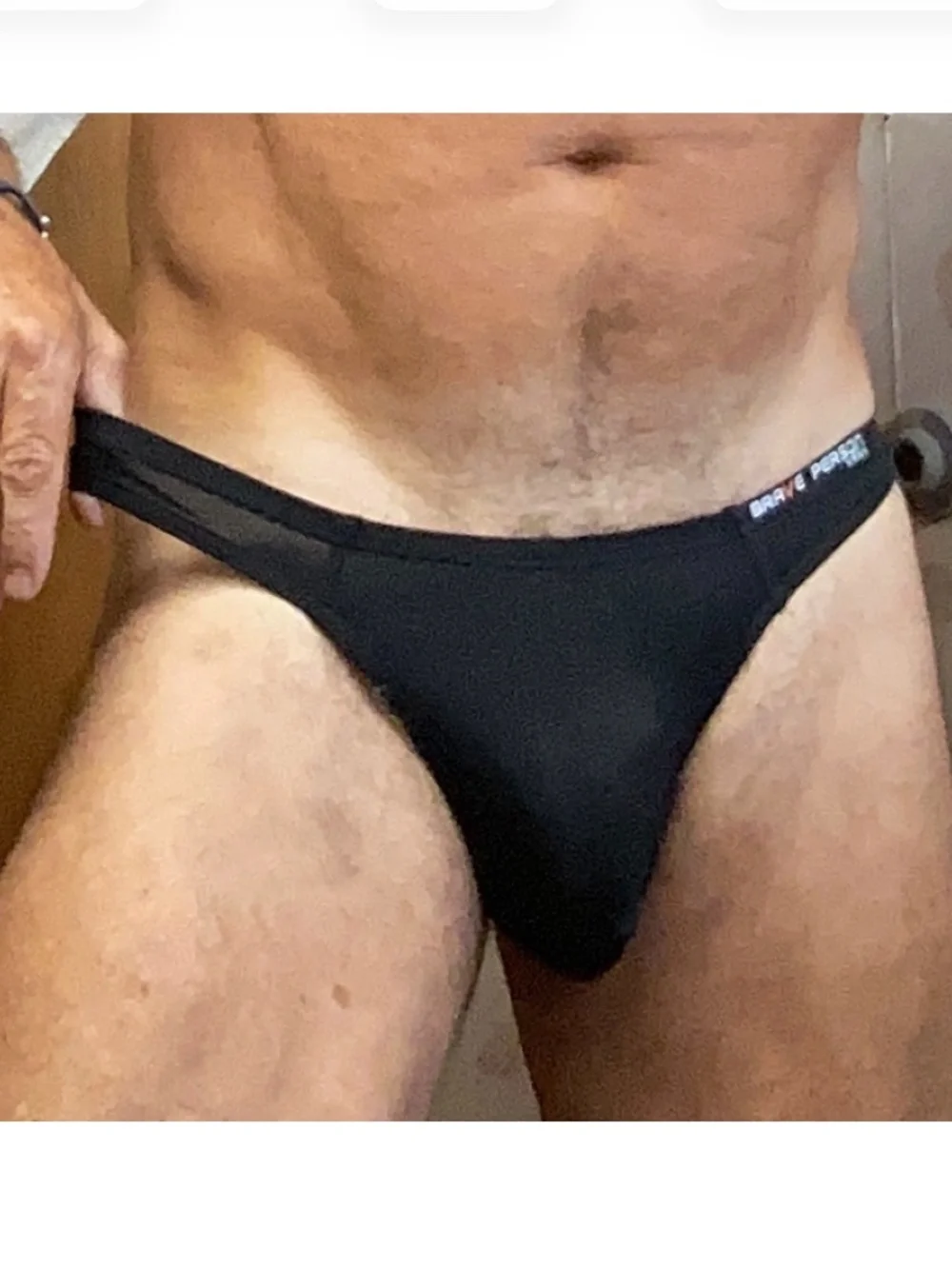 Brave Person, black thong, large.